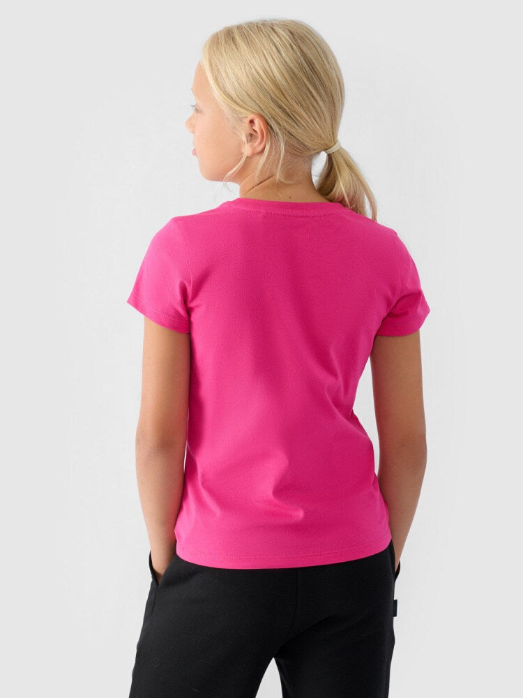 T-shirt gładki dziewczęcy - chłodny jasny szary