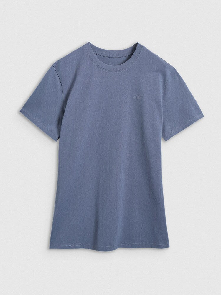 T-shirt regular gładki męski - szary