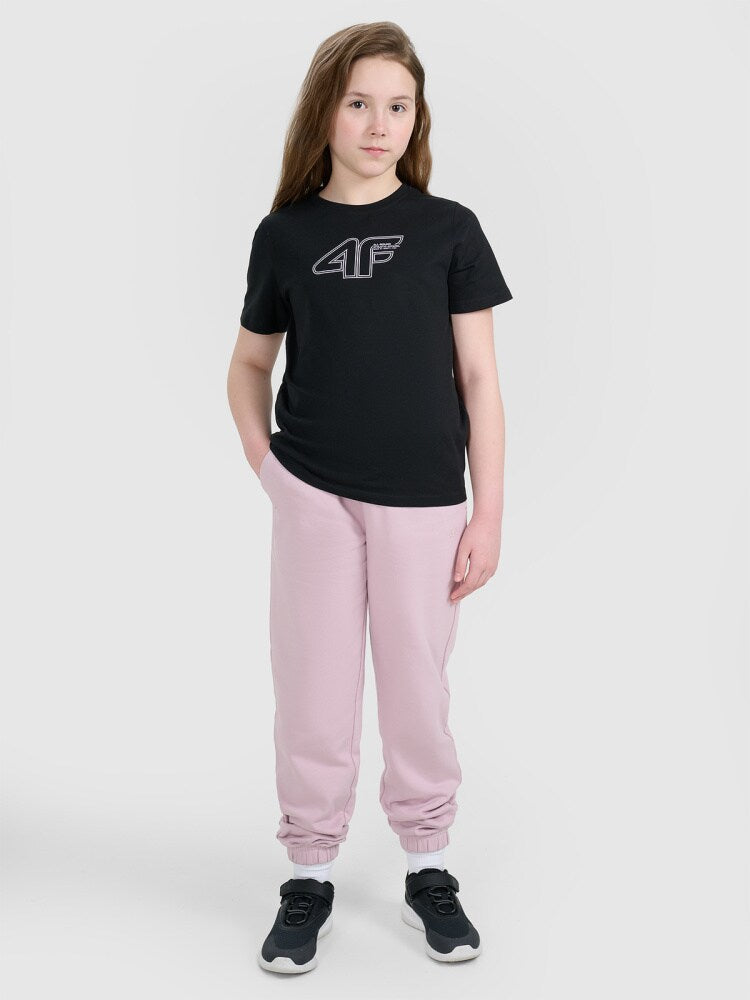 T-shirt regular z nadrukiem dziewczęcy - czarny
