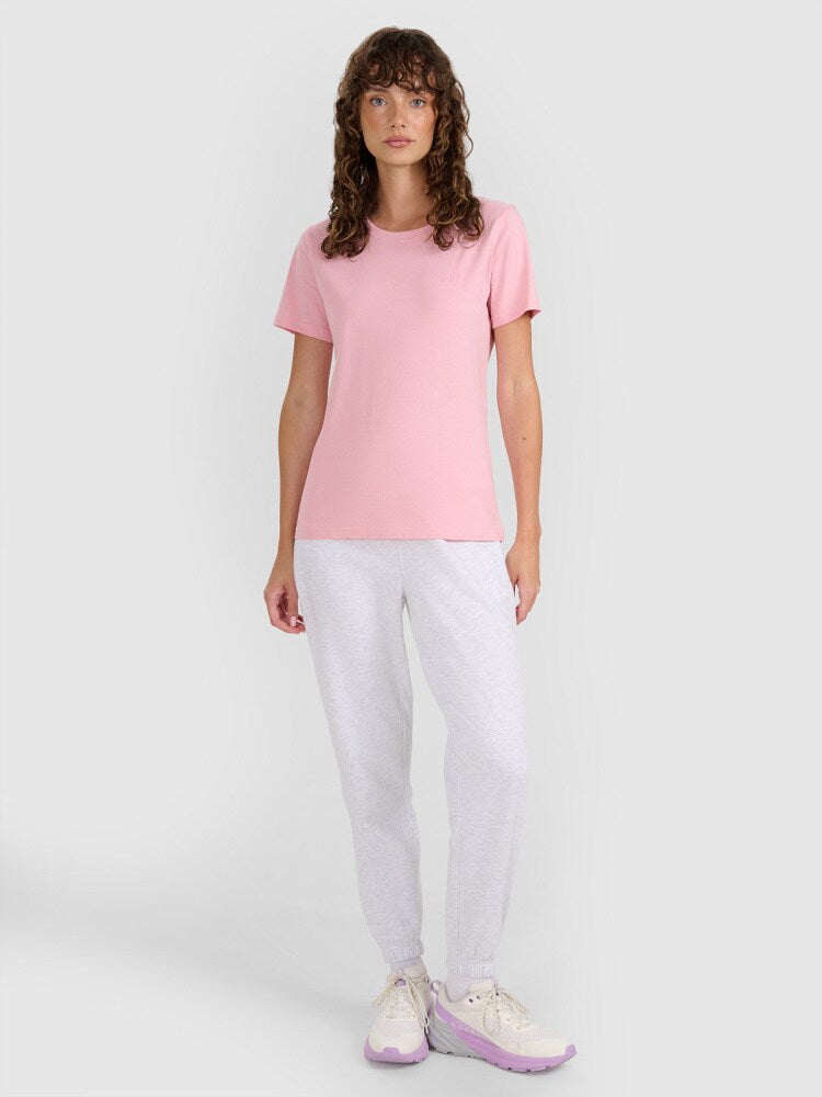 T-shirt regular gładki damski - czarny