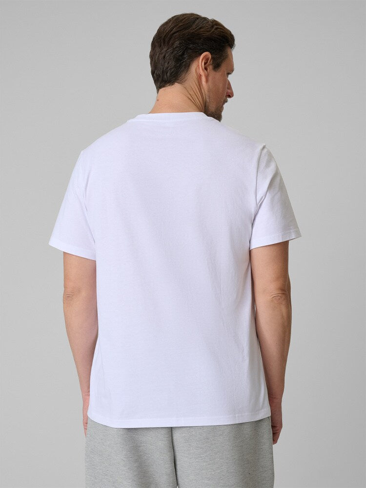 T-shirt regular z nadrukiem męski - czerwony