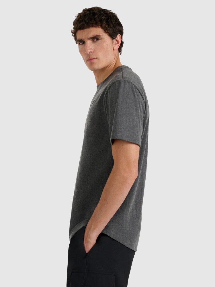 T-shirt regular gładki męski - czarny