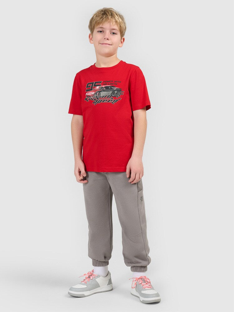 T-shirt regular z nadrukiem chłopięcy - czerwony