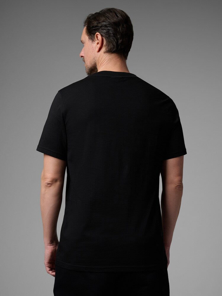 T-shirt regular z nadrukiem męski 4FIVO x Robert Lewandowski - czarny