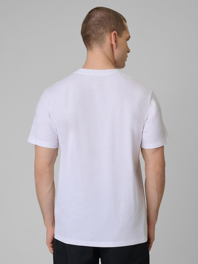 T-shirt regular z nadrukiem męski - czarny