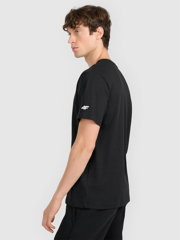 T-shirt regular z nadrukiem męski FIVO x Robert Lewandowski - biała