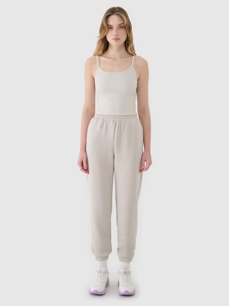 Crop-top slim damski - fioletowy