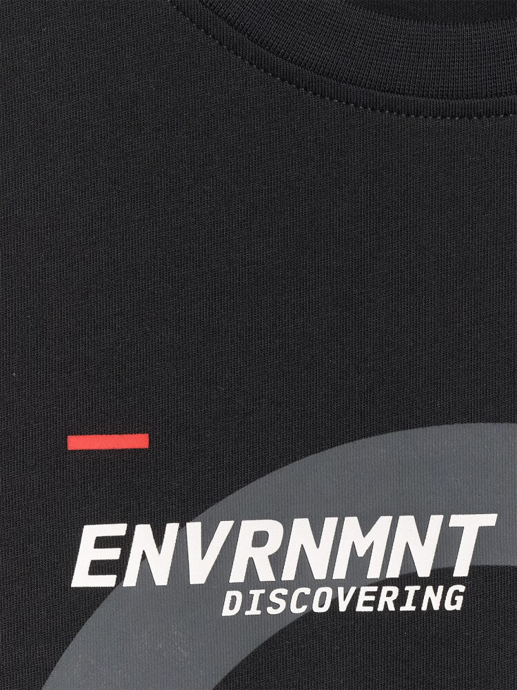 T-shirt regular z nadrukiem męski - czarny