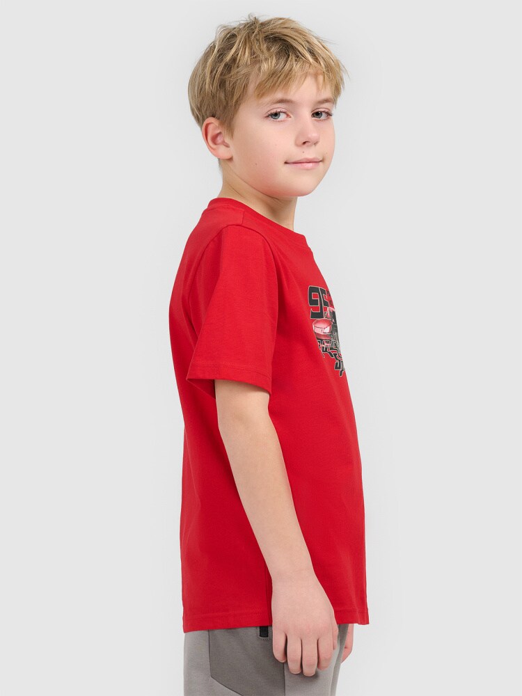 T-shirt regular z nadrukiem chłopięcy - czerwony