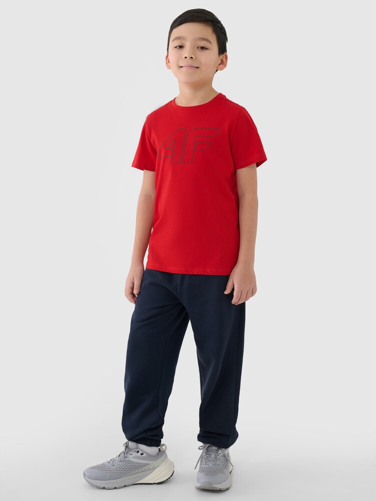 T-shirt z nadrukiem chłopięcy - granatowy