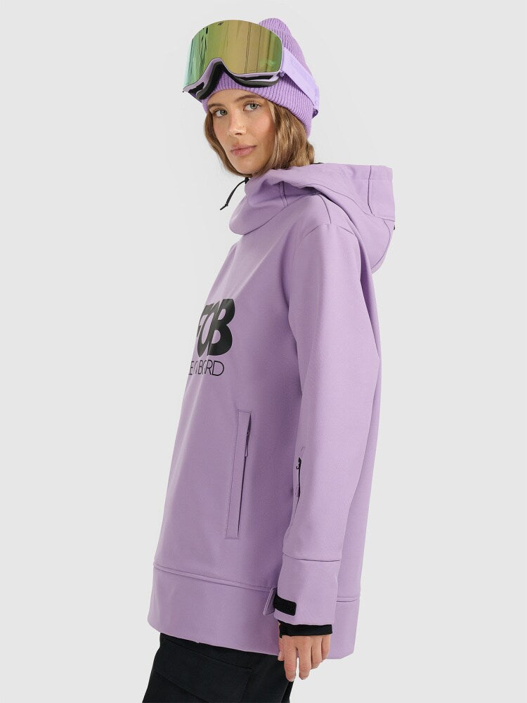 Kurtka snowboardowa z softshellu membrana 5000 damska - fioletowa