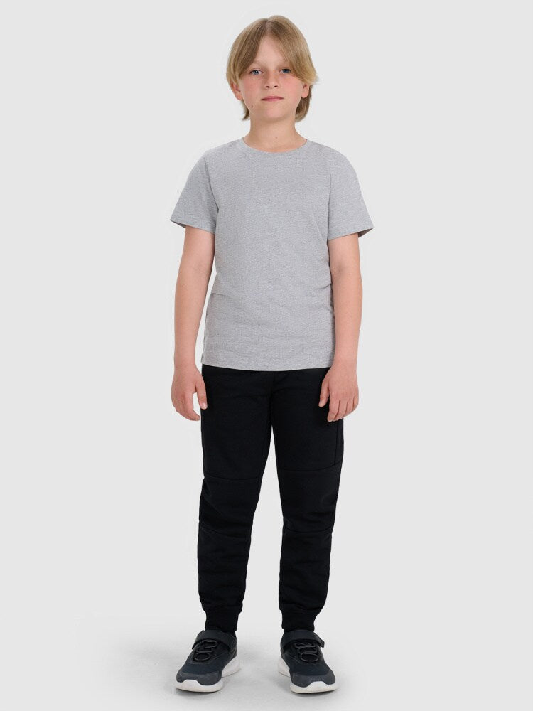 T-shirt regular gładki chłopięcy - czarny