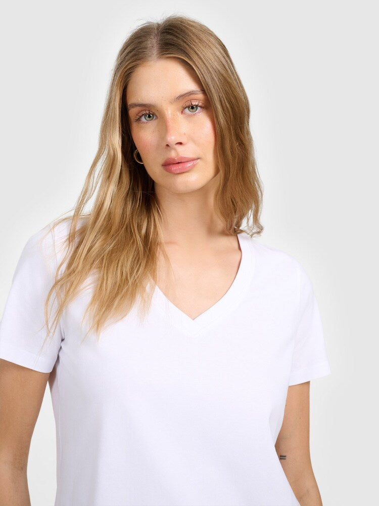 T-shirt regular gładki damski - czarny