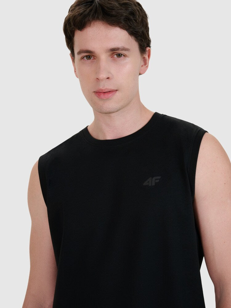 Tank top regular gładki męski - biały