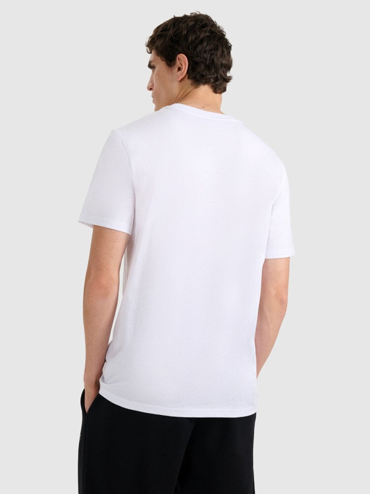 T-shirt regular gładki męski - czarny