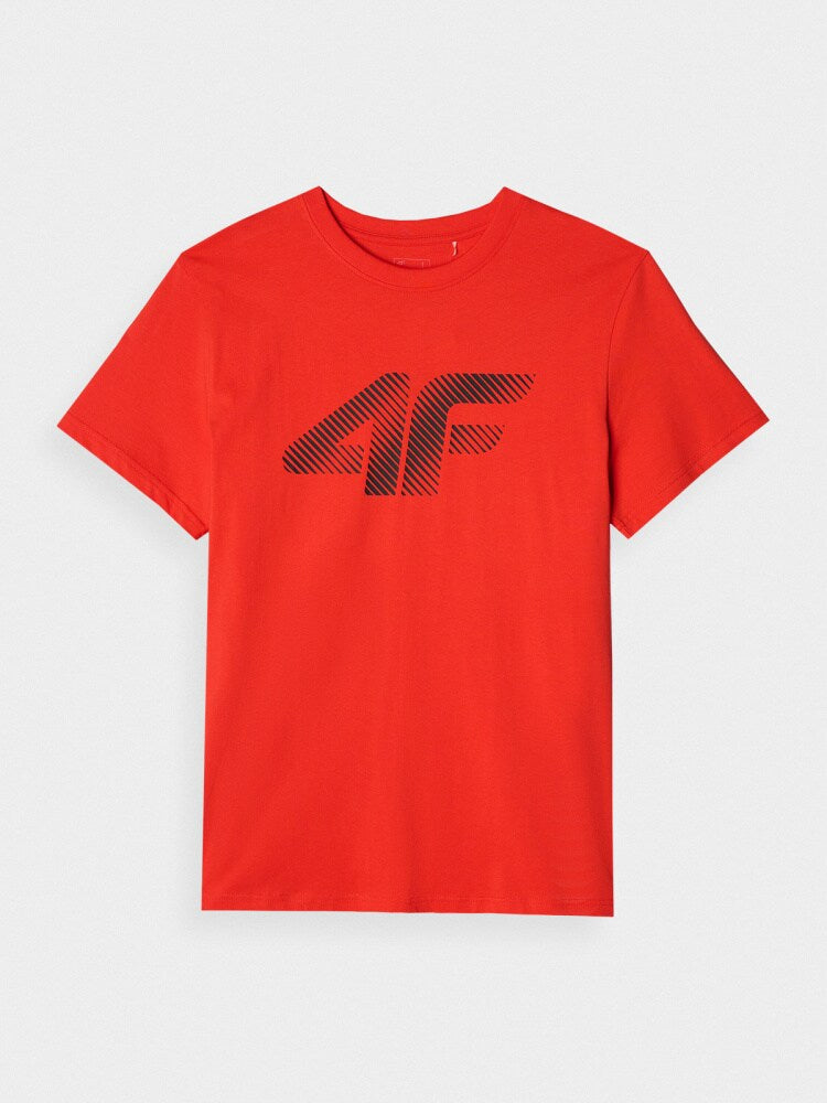 T-shirt regular z nadrukiem męski - biały