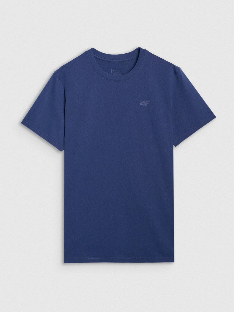 T-shirt regular gładki męski - szary