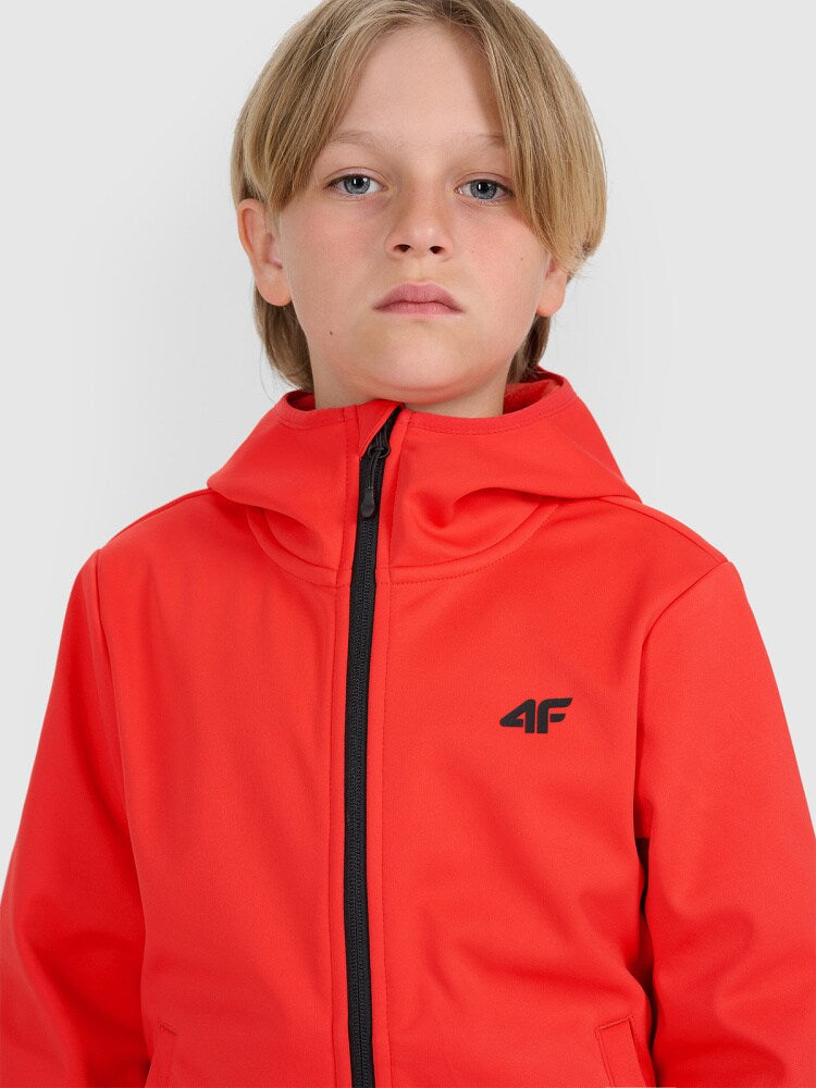 Kurtka softshell wiatroodporna membrana 5000 chłopięca - czerwona