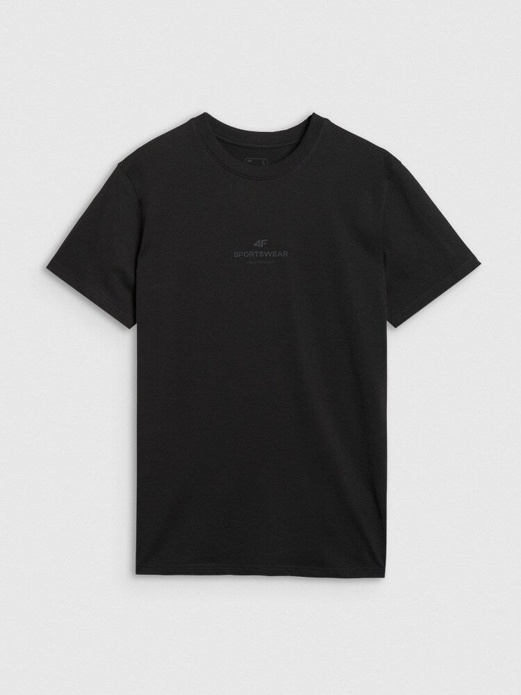 T-shirt regular z nadrukiem męski - szary