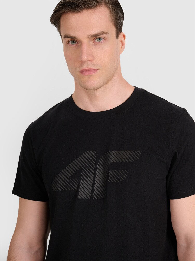 T-shirt regular z nadrukiem męski - biały