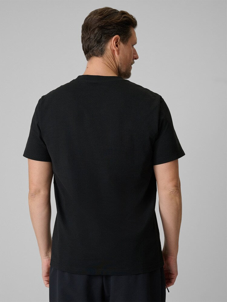 T-shirt regular z nadrukiem męski - czerwony