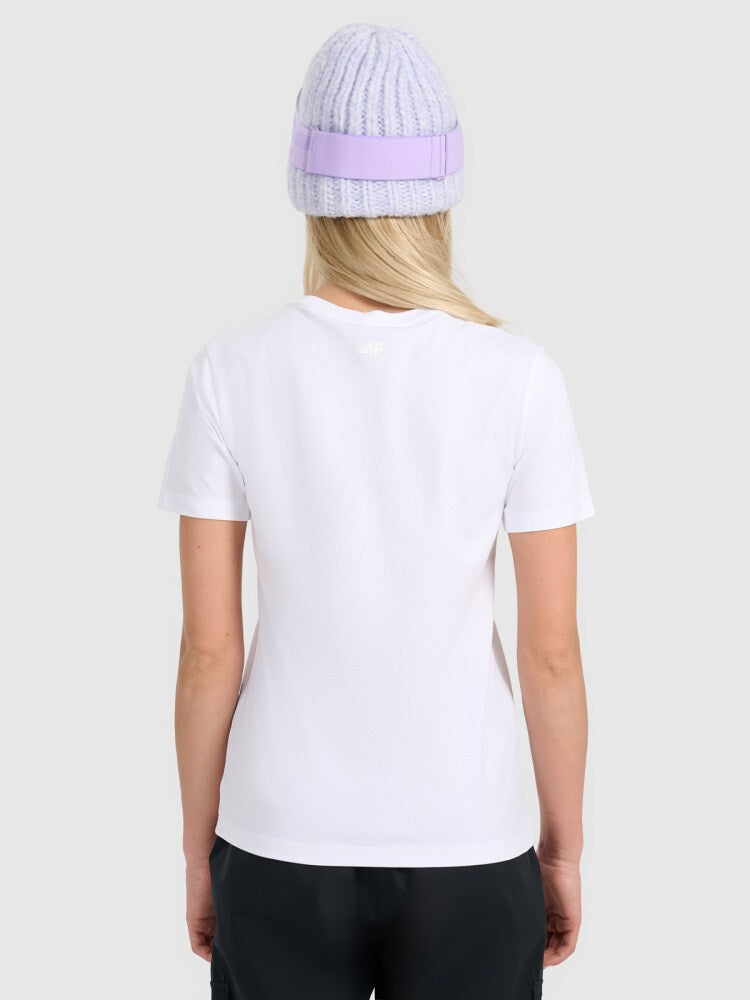 T-shirt regular z nadrukiem damski - zielony