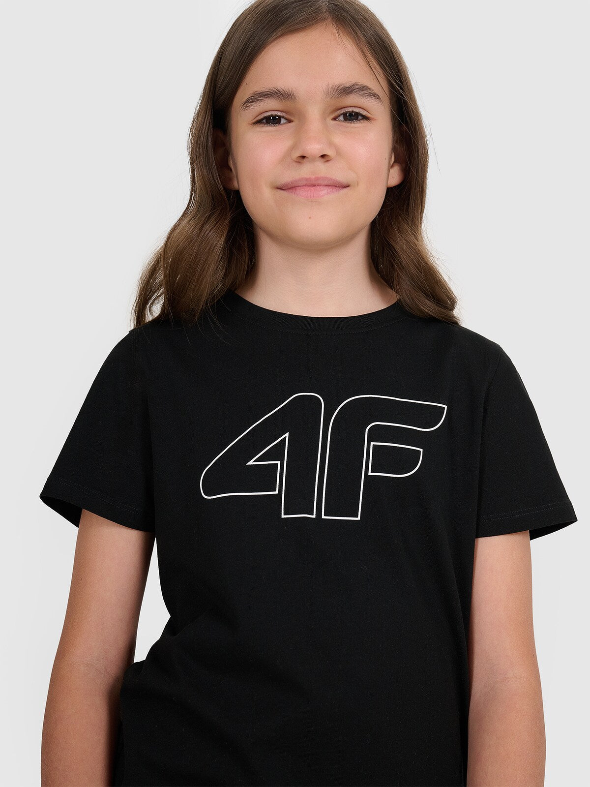 T-shirt regular z nadrukiem dziewczęcy - czarny