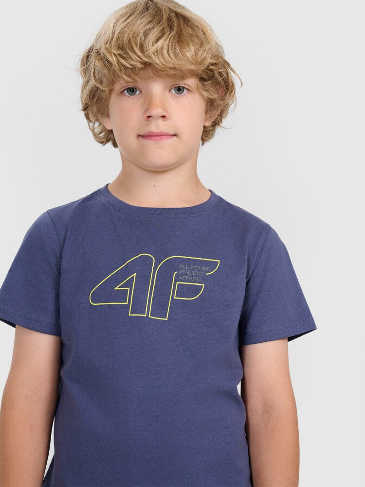 T-shirt regular z nadrukiem chłopięcy - czarny
