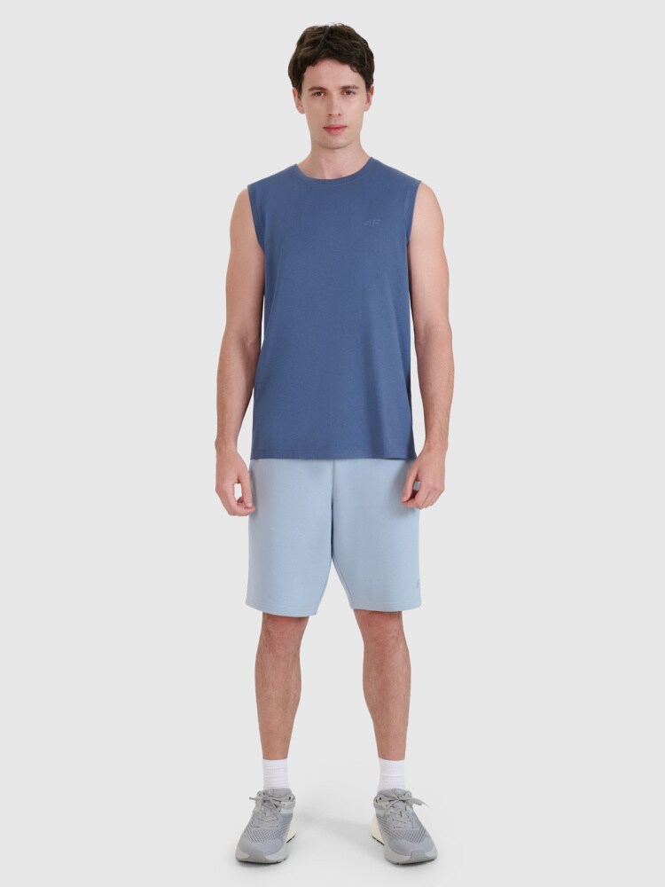 Tank top regular gładki męski - biały