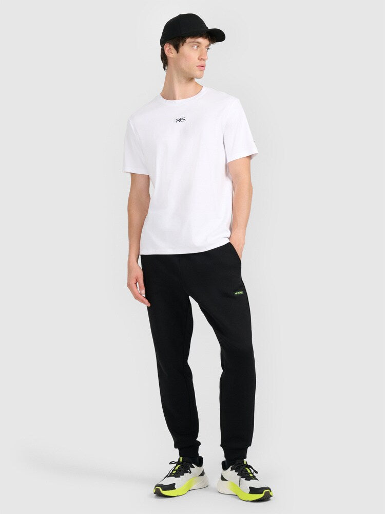T-shirt regular z nadrukiem męski 4FIVO x Robert Lewandowski - biała