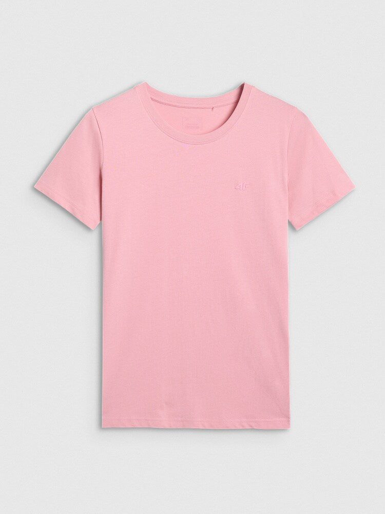 T-shirt regular gładki damski - czarny