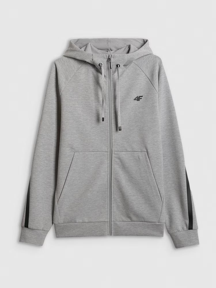 Bluza dresowa regular z kapturem męska - szara