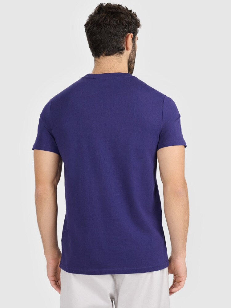 T-shirt regular gładki męski - szary