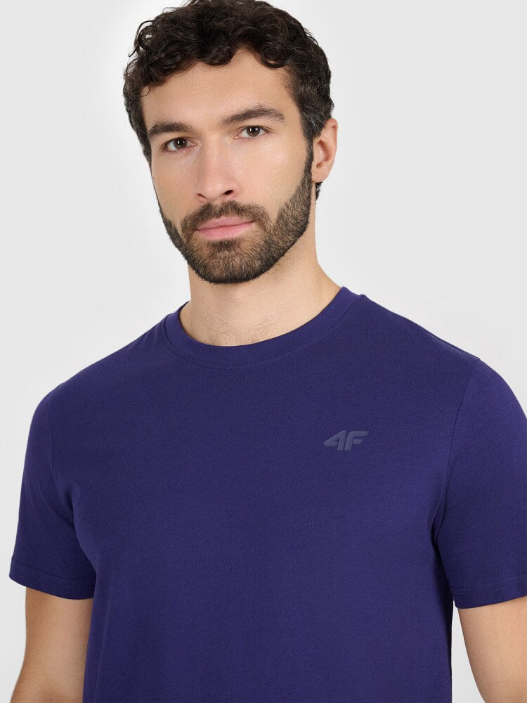 T-shirt regular gładki męski - szary