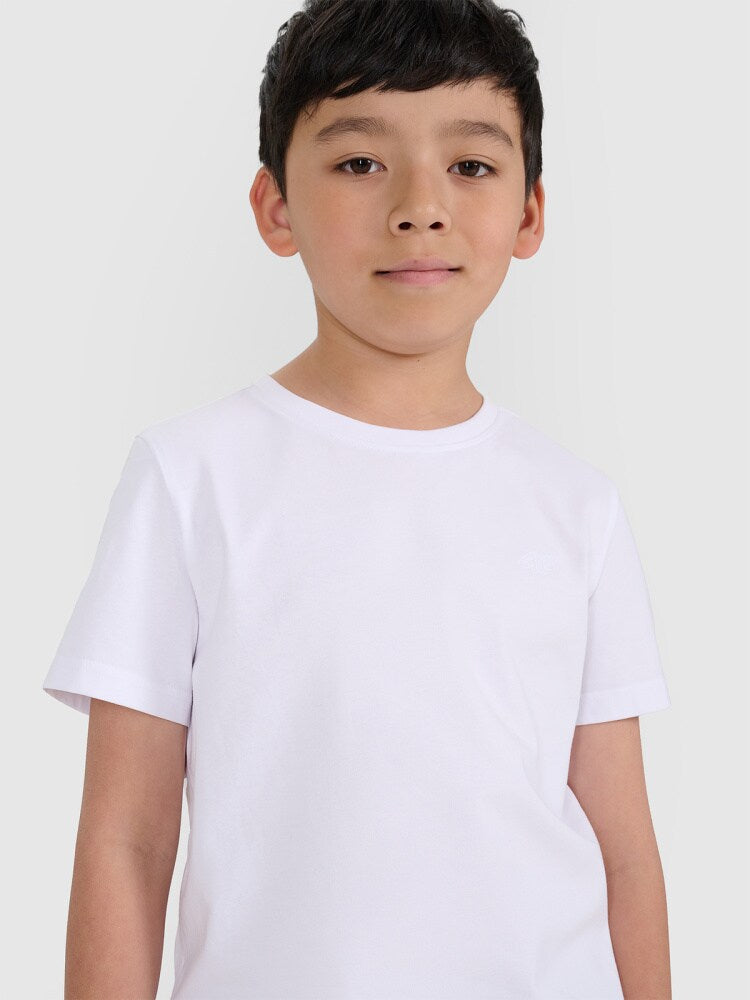 T-shirt regular gładki chłopięcy - czarny