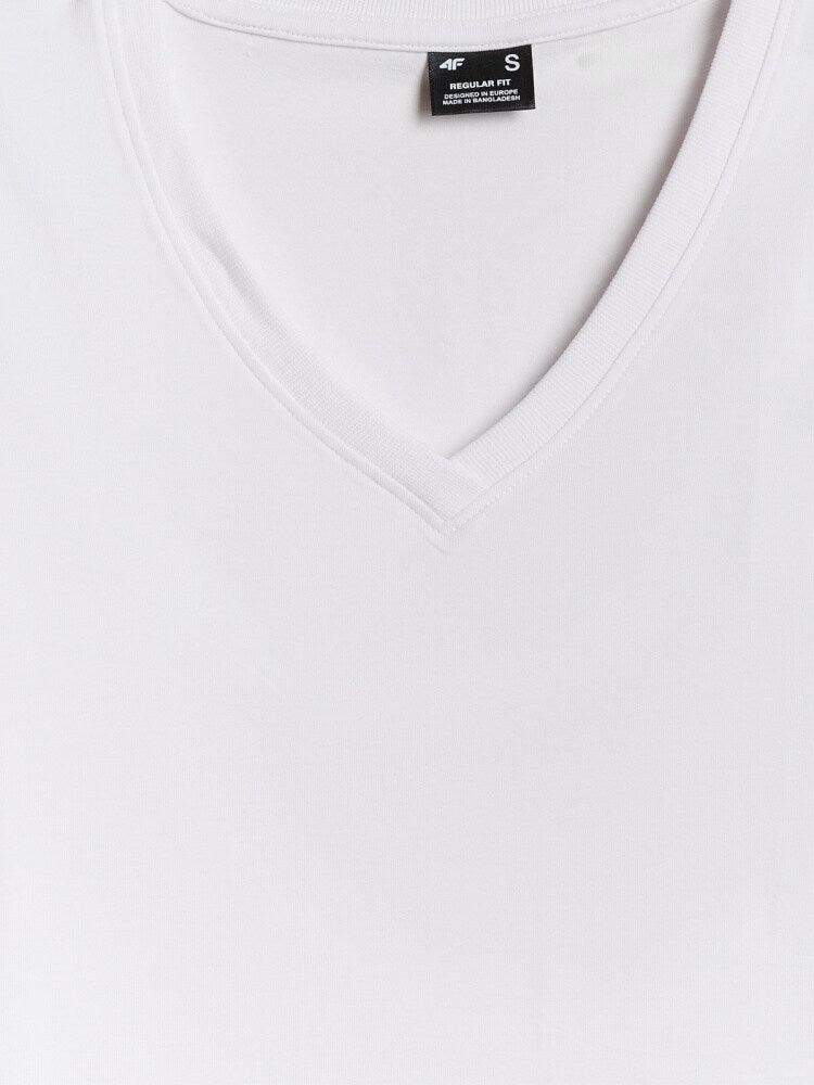 T-shirt regular gładki damski - czarny