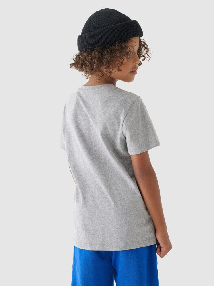 T-shirt z nadrukiem chłopięcy - szary