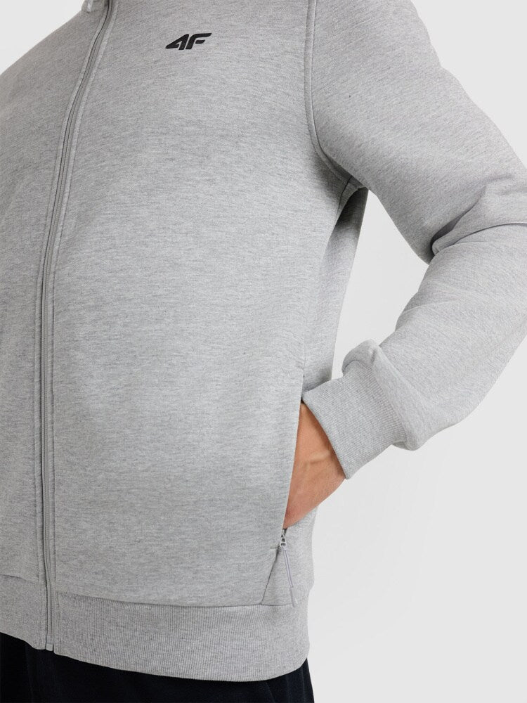 Bluza dresowa rozpinana bez kaptura męska - szara