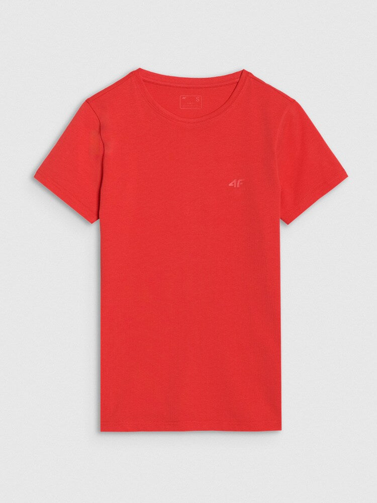 T-shirt slim gładki damski - granatowy