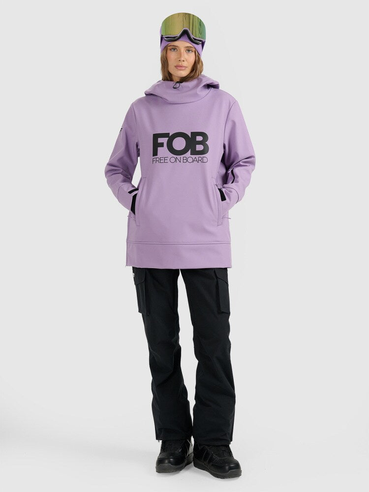 Kurtka snowboardowa z softshellu membrana 5000 damska - fioletowa