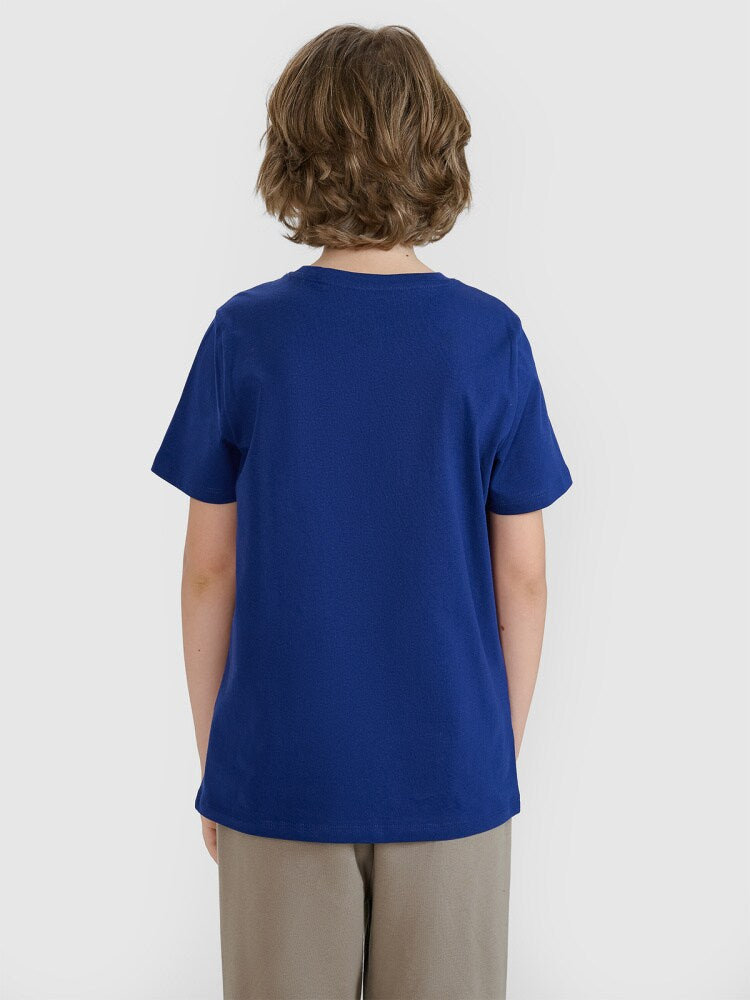 T-shirt z nadrukiem chłopięcy - granatowy