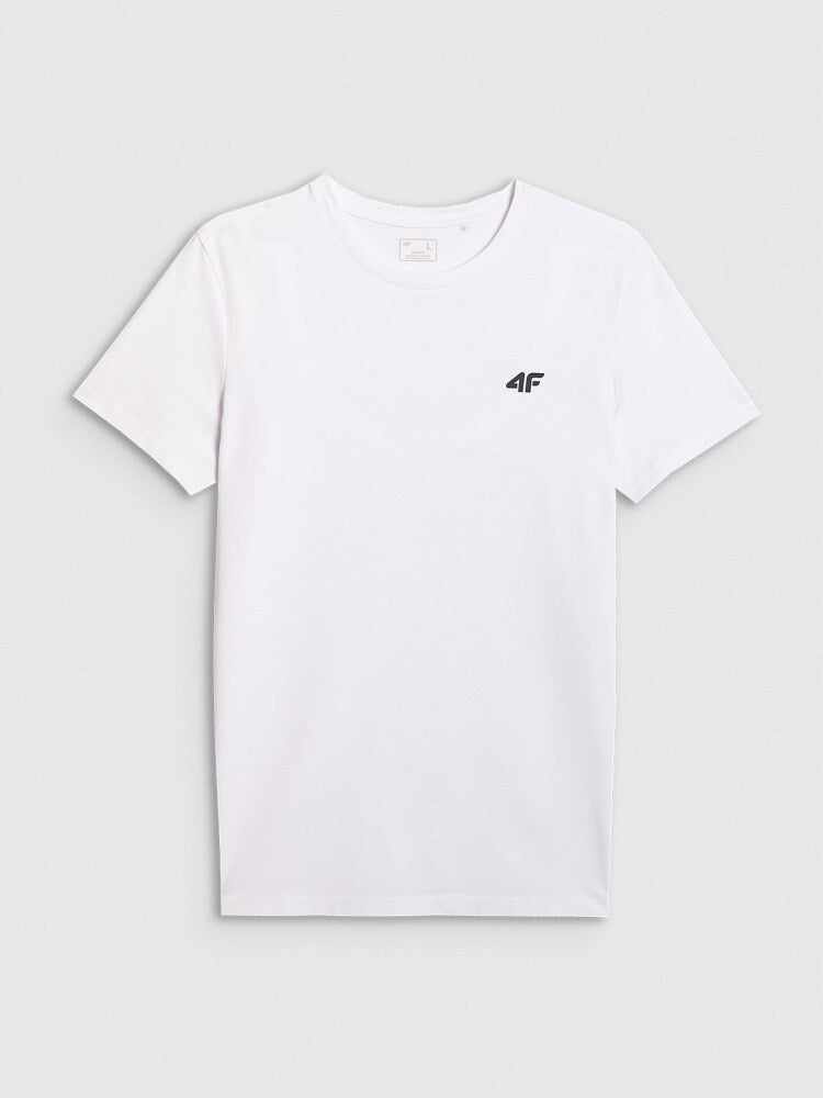 T-shirt slim gładki męski - czarny
