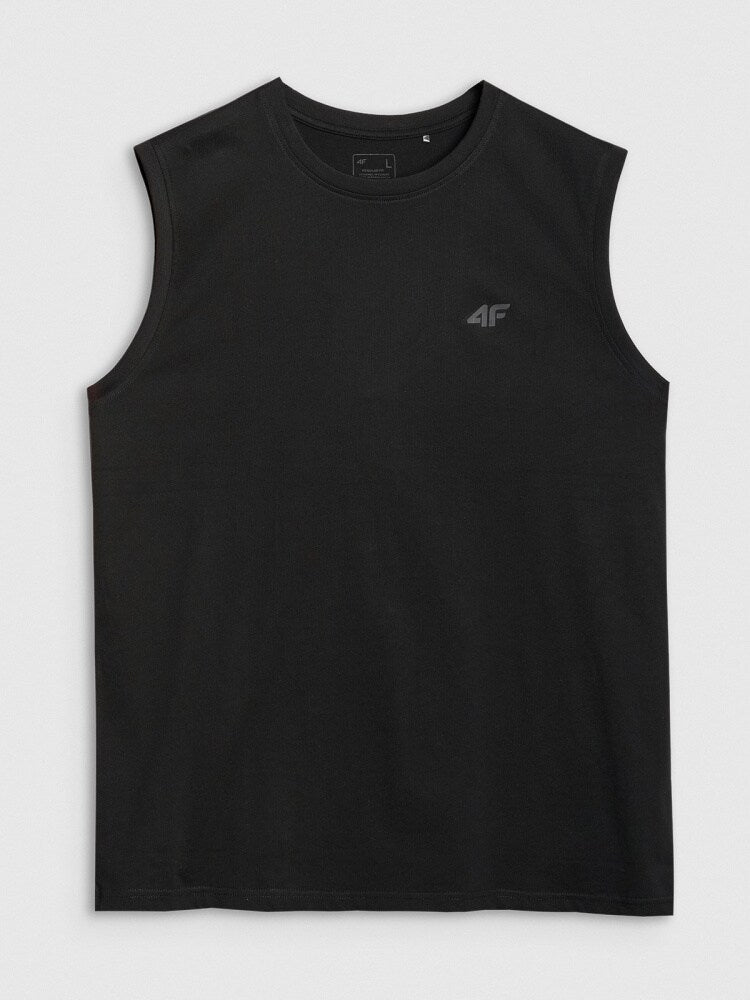 Tank top regular gładki męski - biały