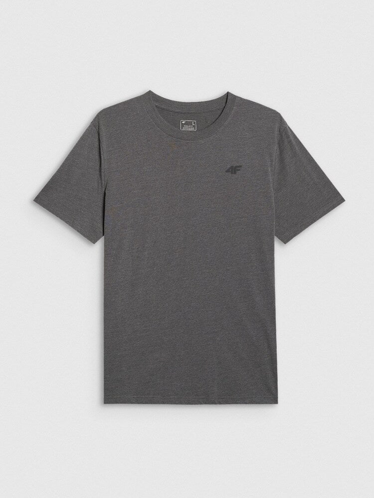 T-shirt regular gładki męski - czarny