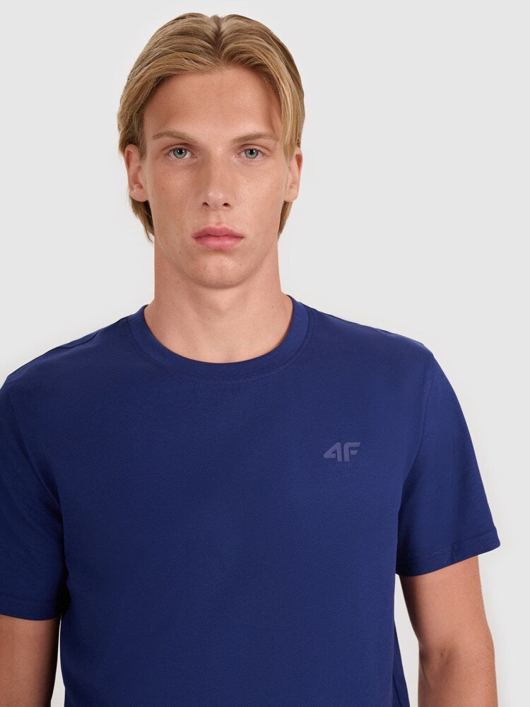T-shirt regular gładki męski - szary