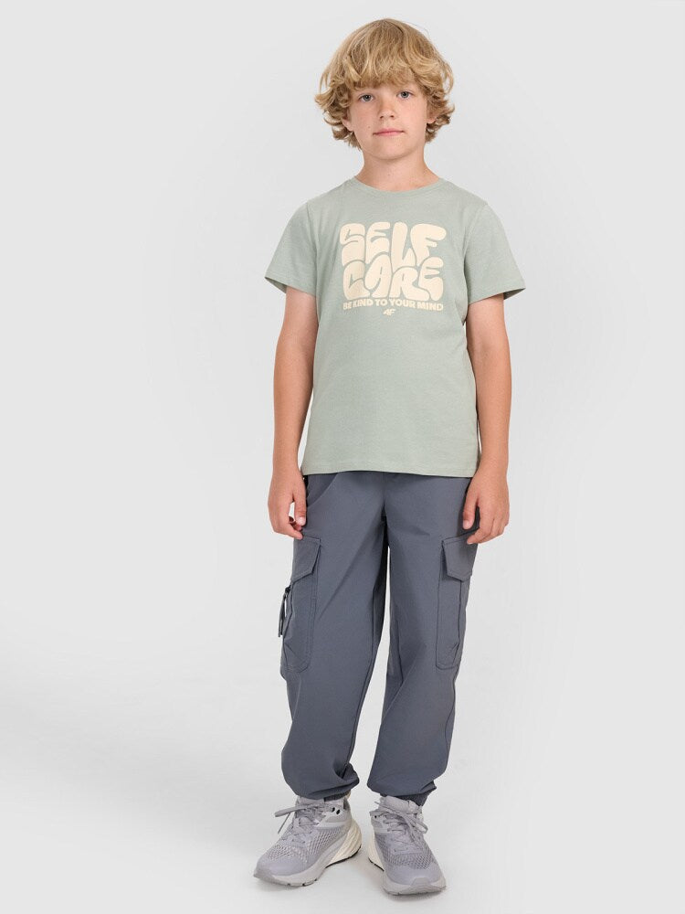 T-shirt regular z nadrukiem chłopięcy - oliwkowy