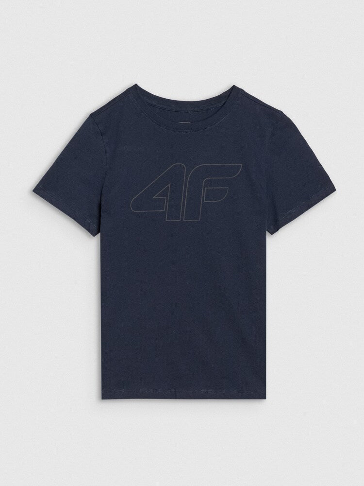 T-shirt z nadrukiem chłopięcy - granatowy
