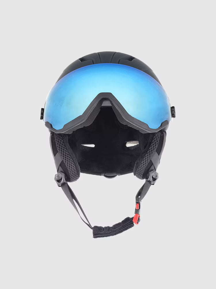 Kask narciarski z goglami uniseks - szary