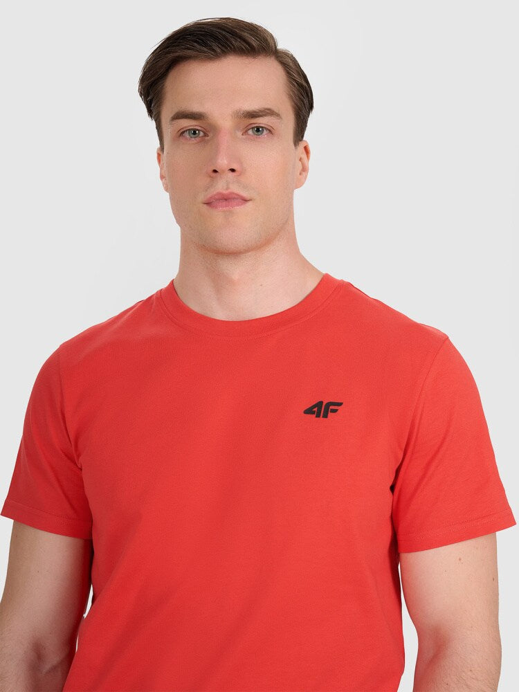 T-shirt regular gładki męski - szary