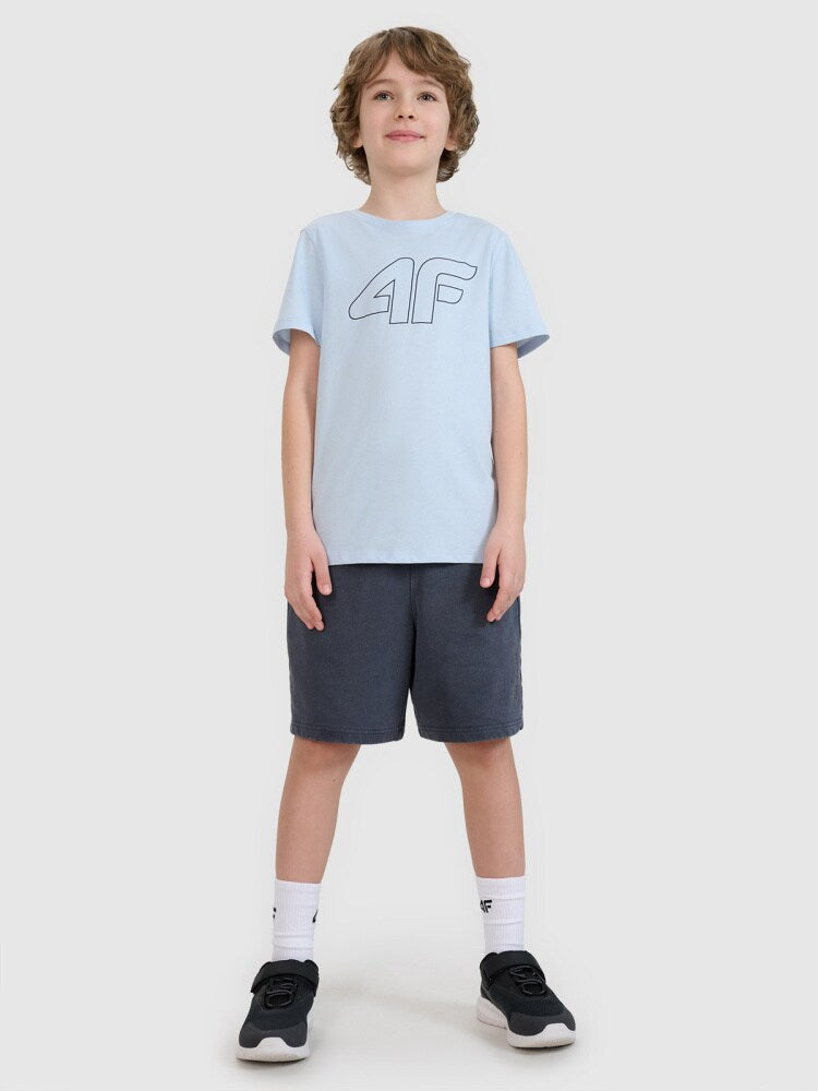 T-shirt z nadrukiem chłopięcy - granatowy